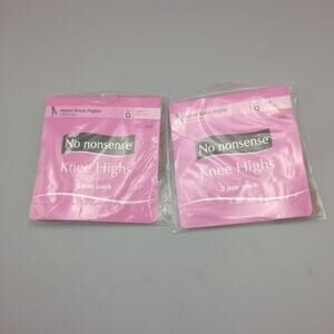 No Nonsense Comfort Top Knee Highs 4 Pair TAN Plus Size J94 Sheer Toe